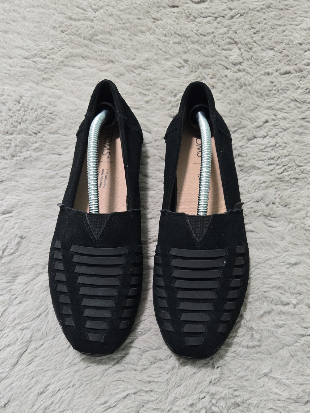 TOMS Alpargata black Leather Wrap Huarache style size 7